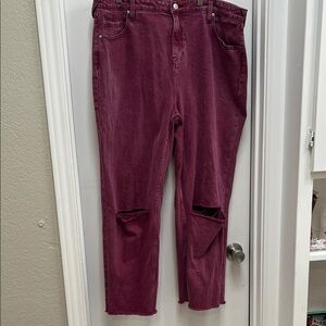 Cleo & Wolf High Rise Straight Ankle Jeans, Size 34 Waist / 27 Length
